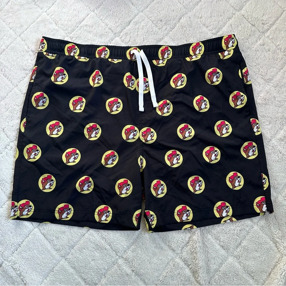 Buc-cee's | Black And Yellow Logo Swim Trunks | Size 2X